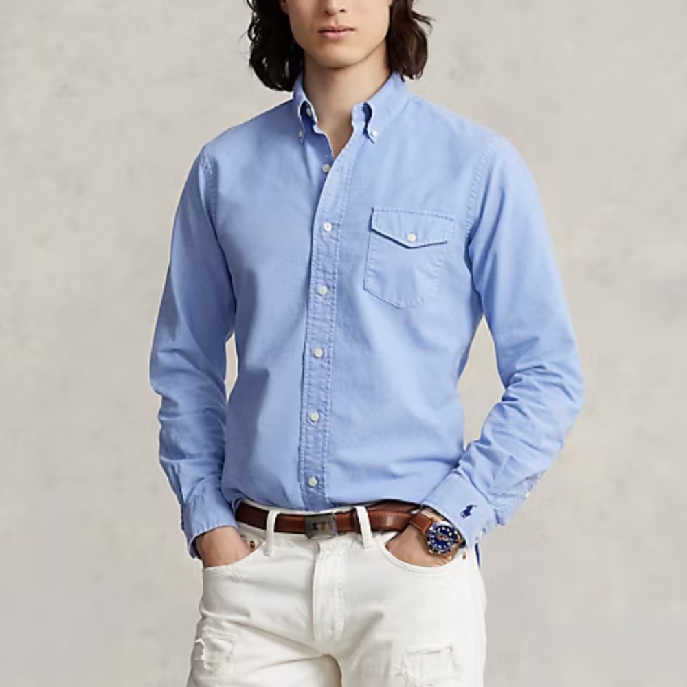 Polo Ralph Lauren Classic Fit Oxford Shirt Blue Preppy Ivy Old Money Heritage XL